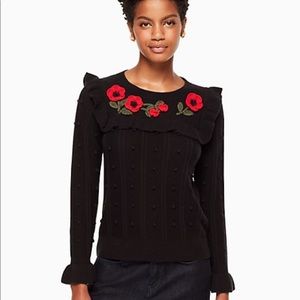 Kate Spade Embroidered Poppy Sweater
